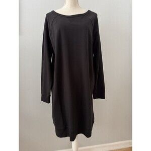 Daily Ritual Women's Black Long Sleeve Tunic Dress Size Medium Lagenlook Minimal